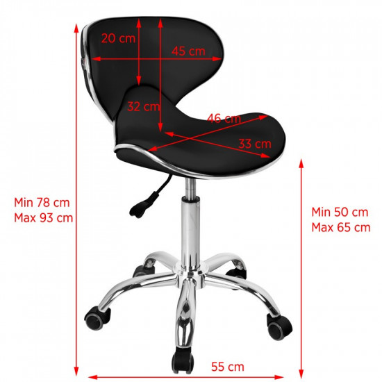 Kozmeticka taburetka Gabbiano Q-4599, čierna Kozmeticka taburetka Gabbiano Q-4599, čierna