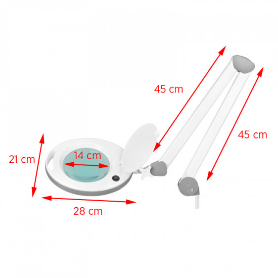 Kozmetická lupa lampa Elegante 6014 60 LED SMD 5D na stôl, biela Kozmetická lupa lampa Elegante 6014 60 LED SMD 5D na stôl, biela
