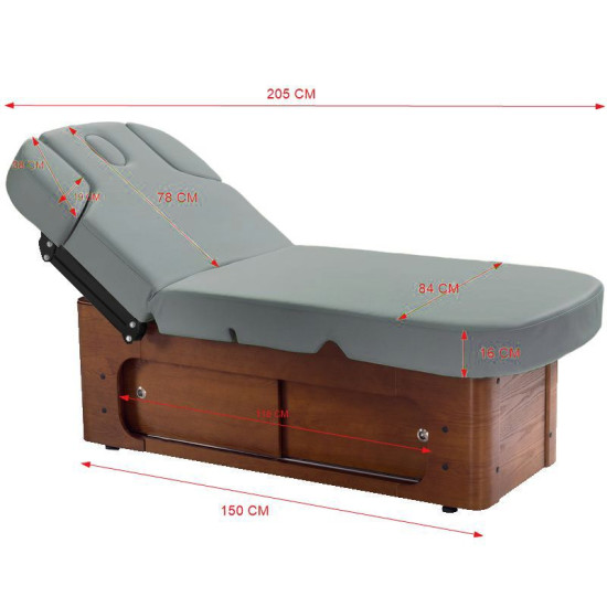 SPA elektrické kozmetické lehátko Azzurro Wood 361A 4x motor, šedé SPA elektrické kozmetické lehátko Azzurro Wood 361A 4x motor, šedé