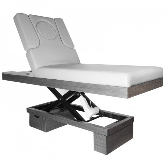 SPA kozmetické lehátko Azzurro Wood 815B s ohrievaním a osvetlením šedé