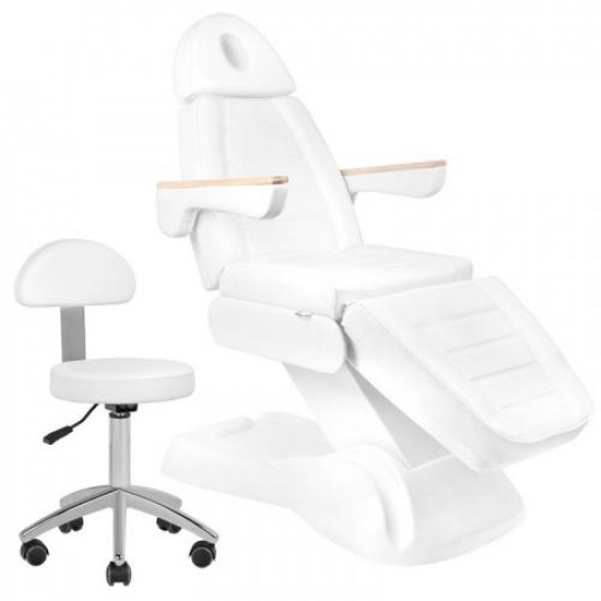 Elektrické kozmetické kreslo Sillon Lux 273B biele + taburetka 304 Elektrické kozmetické kreslo Sillon Lux 273B biele + taburetka 304