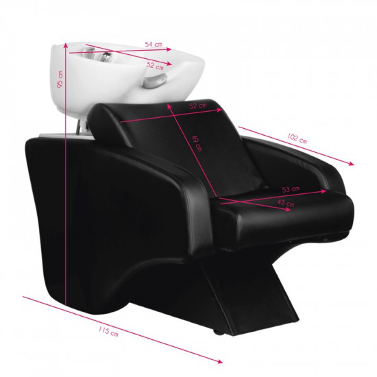 Kadernícky umývací box HAIR SYSTEM C38 čierny