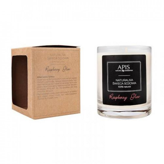 APIS Prírodná sójová vonná sviečka, Raspberry Glow 220 g APIS Prírodná sójová vonná sviečka, Raspberry Glow 220 g