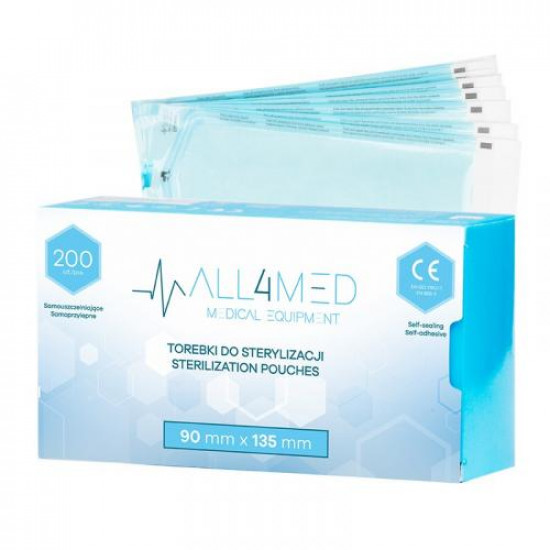 All4Med vrecká na parnú sterilizáciu v autokláve 90 x 135 mm 200 ks All4Med vrecká na parnú sterilizáciu v autokláve 90 x 135 mm 200 ks