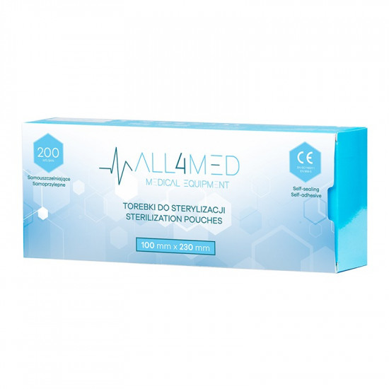 All4Med vrecká na parnú sterilizáciu v autokláve 100 x 230 mm 200 ks All4Med vrecká na parnú sterilizáciu v autokláve 100 x 230 mm 200 ks