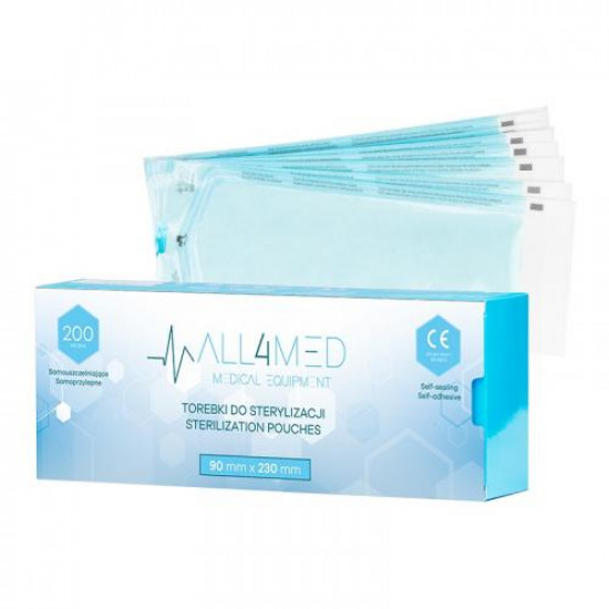 All4Med vrecká na parnú sterilizáciu v autokláve 90 x 230 mm 200 ks All4Med vrecká na parnú sterilizáciu v autokláve 90 x 230 mm 200 ks