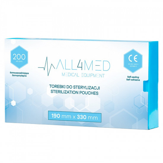 All4Med vrecká na parnú sterilizáciu v autokláve 190 x 330 mm 200 ks All4Med vrecká na parnú sterilizáciu v autokláve 190 x 330 mm 200 ks