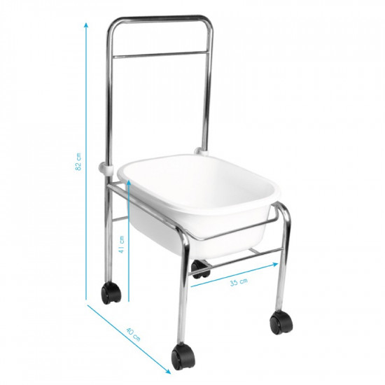 Vanička na pedikúru na kolieskach chrom Vanička na pedikúru na kolieskach chrom