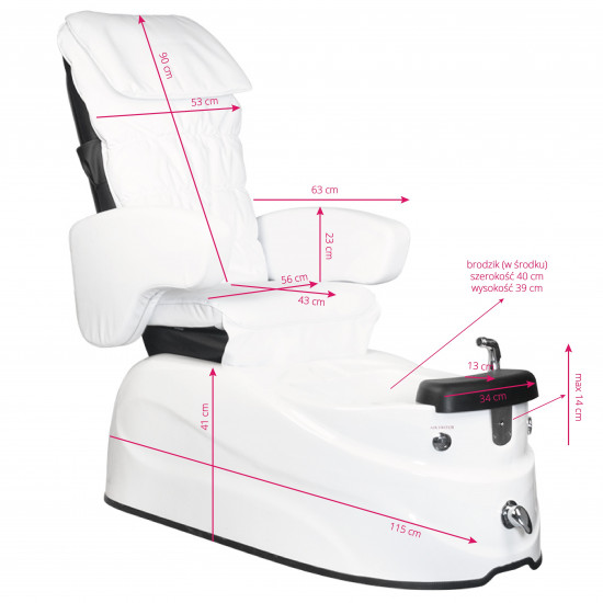 SPA kreslo na pedikúru s masážou TS-1122 biele SPA kreslo na pedikúru s masážou TS-1122 biele