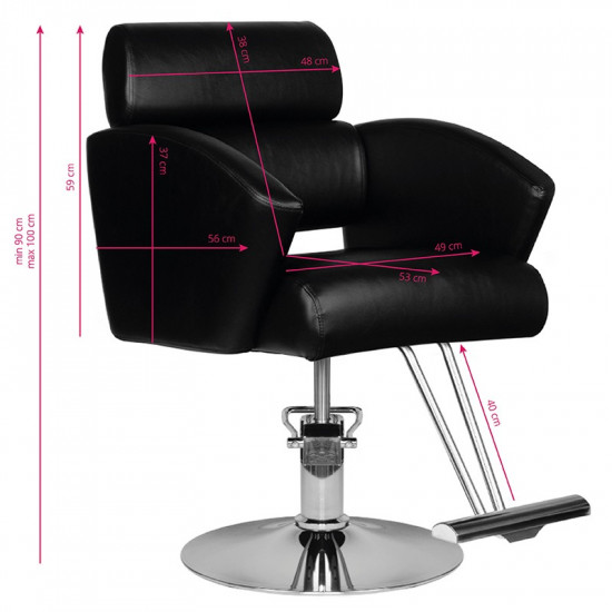 Kadernícke kreslo Hair System HS02 čierne