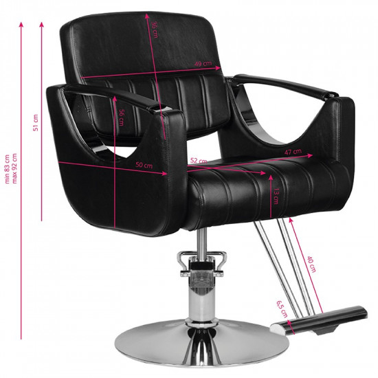 Kadernícke kreslo Hair System HS52 čierne Kadernícke kreslo Hair System HS52 čierne