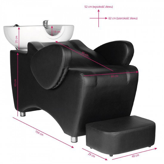 Kadernícky umývací box Hair System HSB46 čierny Kadernícky umývací box Hair System HSB46 čierny