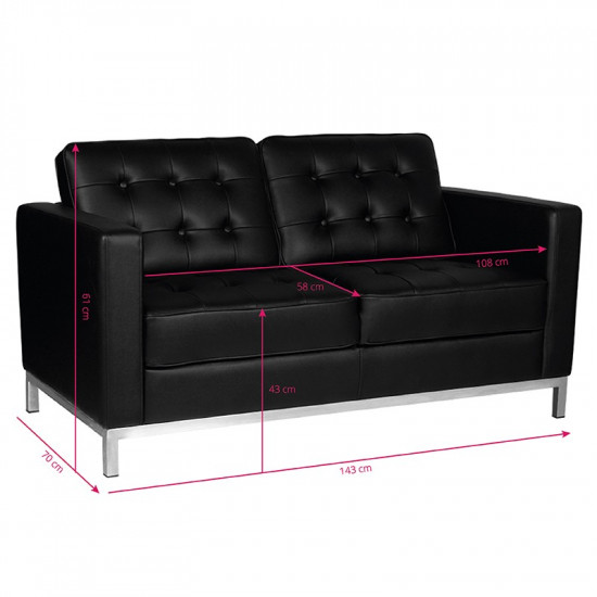 Sofa do čakárne Gabbiano BM18019 čierna Sofa do čakárne Gabbiano BM18019 čierna