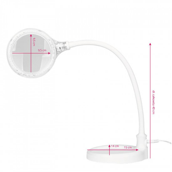 Kozmetická lupa lampa ELEGANTE 2014-2R 30 LED SMD 5D s podstavcom na stôl Kozmetická lupa lampa ELEGANTE 2014-2R 30 LED SMD 5D s podstavcom na stôl