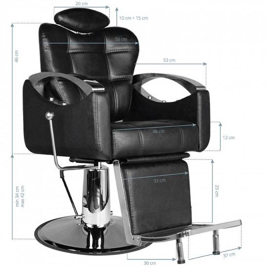 Barbeske kreslo Hair System SM07 čierne Barbeske kreslo Hair System SM07 čierne