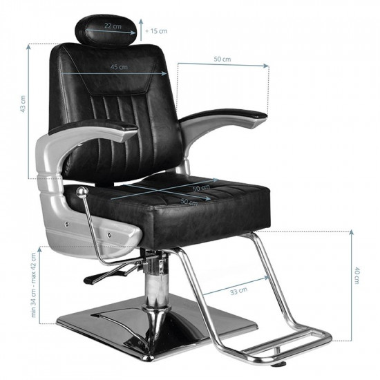 Barberské kreslo Hair System SM-182 čierne Barberské kreslo Hair System SM-182 čierne
