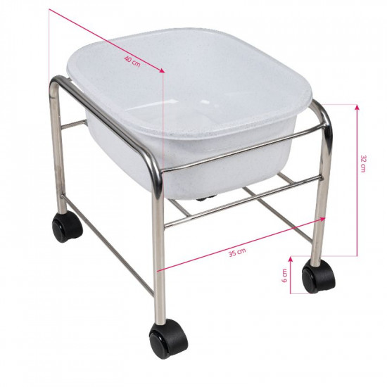 Vanička na pedikúru na kolieskach chrom Vanička na pedikúru na kolieskach chrom