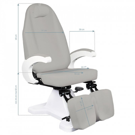 Hydraulické pedikérske kreslo 112 sivé Hydraulické pedikérske kreslo 112 sivé