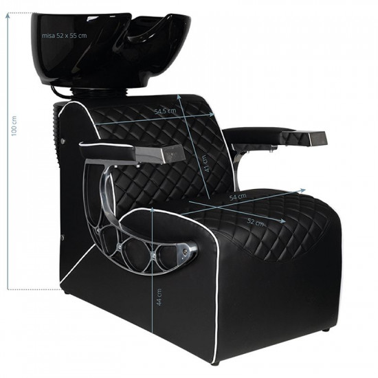 Barbersky umývací box Gabbiano Simone čierny Barbersky umývací box Gabbiano Simone čierny