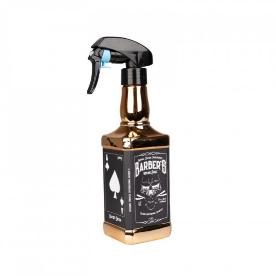 Barberský rozprašovač Whisky A-10 zlatý 500 ml Barberský rozprašovač Whisky A-10 zlatý 500 ml