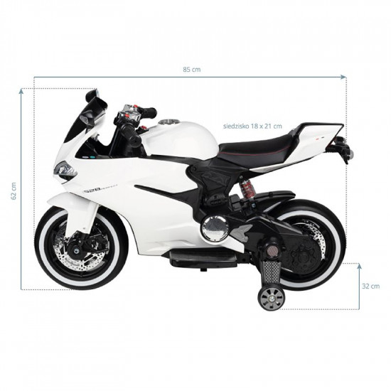 Elektrická motorka na batériu SX1628 biela