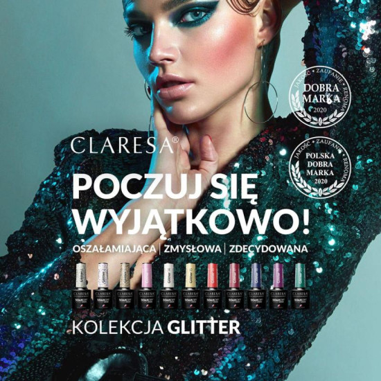 Claresa gél lak na nechty glitter 2 5 g Claresa gél lak na nechty glitter 2 5 g