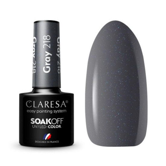 Claresa gél lak na nechty šedý 218 5 g Claresa gél lak na nechty šedý 218 5 g