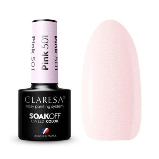 Claresa gél lak na nechty ružový 501 5 g Claresa gél lak na nechty ružový 501 5 g