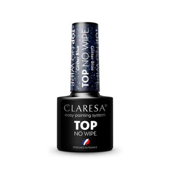 Claresa Top lak na nechty no wipe 5 g Glitter blue Claresa Top lak na nechty no wipe 5 g Glitter blue