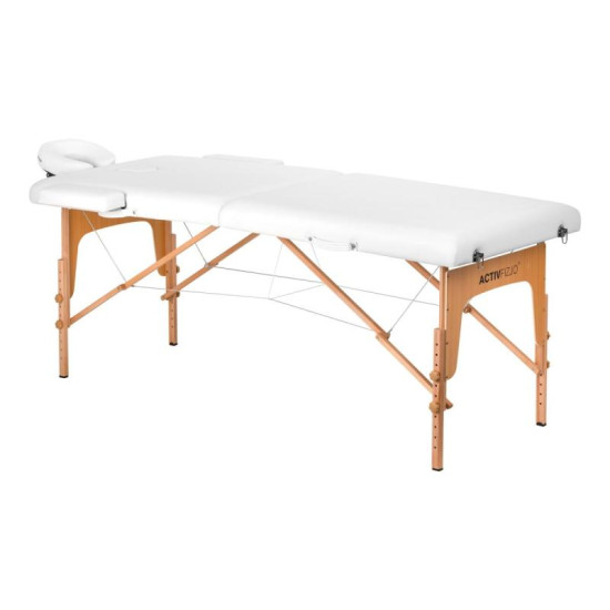 Skladací drevený masážny stôl Komfort Activ Fizjo Lux 2 segmentový 190x70 biely Skladací drevený masážny stôl Komfort Activ Fizjo Lux 2 segmentový 190x70 biely
