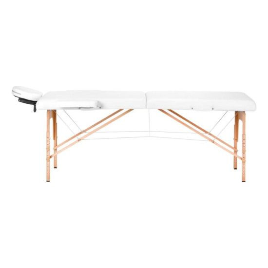 Skladací drevený masážny stôl Komfort Activ Fizjo Lux 2 segmentový 190x70 biely Skladací drevený masážny stôl Komfort Activ Fizjo Lux 2 segmentový 190x70 biely