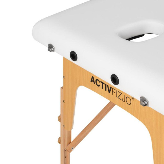 Skladací drevený masážny stôl Komfort Activ Fizjo Lux 2 segmentový 190x70 biely Skladací drevený masážny stôl Komfort Activ Fizjo Lux 2 segmentový 190x70 biely