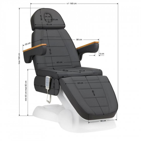 Elektrické kozmetické kreslo Sillon Lux 273B 3 motorové sivé Elektrické kozmetické kreslo Sillon Lux 273B 3 motorové sivé