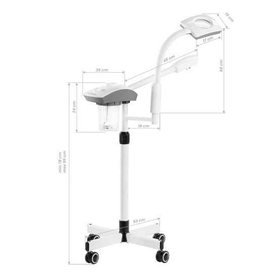 Kozmetický naparovač s UV a lupa lampou Giovanni D-21 biely Kozmetický naparovač s UV a lupa lampou Giovanni D-21 biely