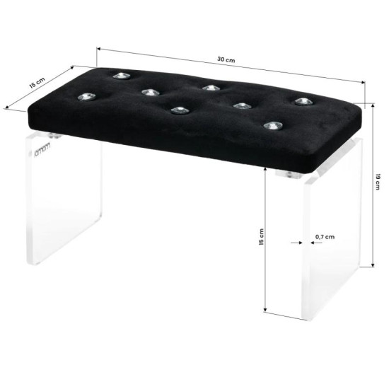 Opierka na manikúru Momo Diamond Velour čierna Opierka na manikúru Momo Diamond Velour čierna
