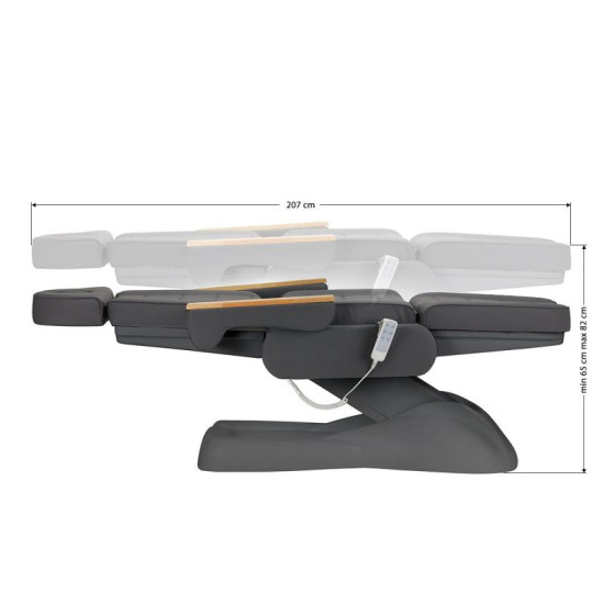 Elektrické kozmetické kreslo Sillon Lux 273B 3x motor šedé, šedá podstava Elektrické kozmetické kreslo Sillon Lux 273B 3x motor šedé, šedá podstava