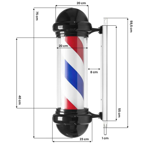 Svetelná reklama Barbershop BB-02 čierna veľká Svetelná reklama Barbershop BB-02 čierna veľká