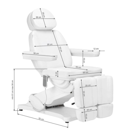 Elektrické pedikérske kreslo Sillon Classic Pedi 2 motorové biele Elektrické pedikérske kreslo Sillon Classic Pedi 2 motorové biele
