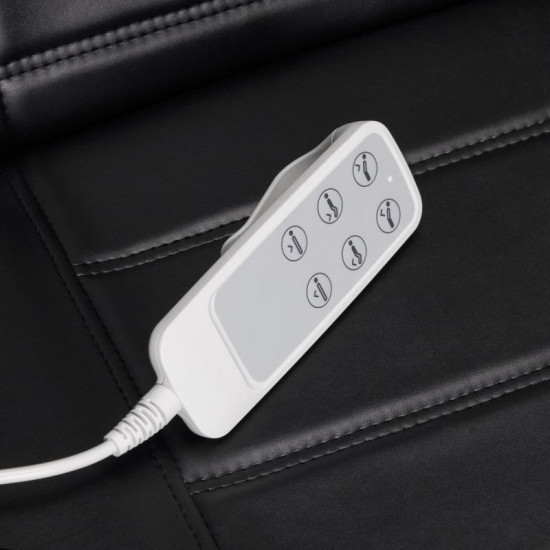 Elektrické kozmetické kreslo Sillon Lux 273B 3x motor čierne + taburetka AM-304 čierna Elektrické kozmetické kreslo Sillon Lux 273B 3x motor čierne + taburetka AM-304 čierna