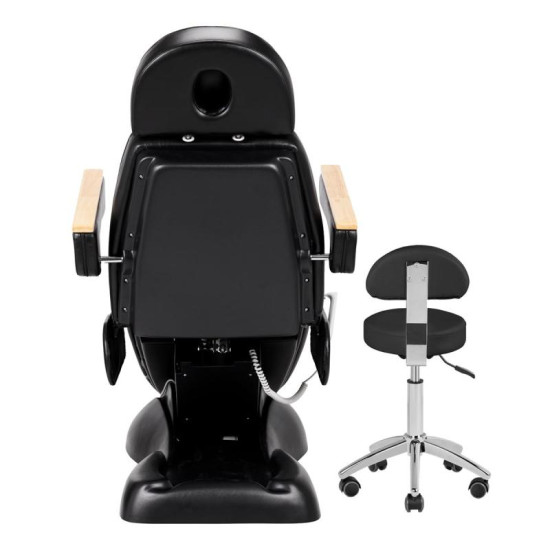 Elektrické kozmetické kreslo Sillon Lux 273B 3x motor čierne + taburetka AM-304 čierna Elektrické kozmetické kreslo Sillon Lux 273B 3x motor čierne + taburetka AM-304 čierna