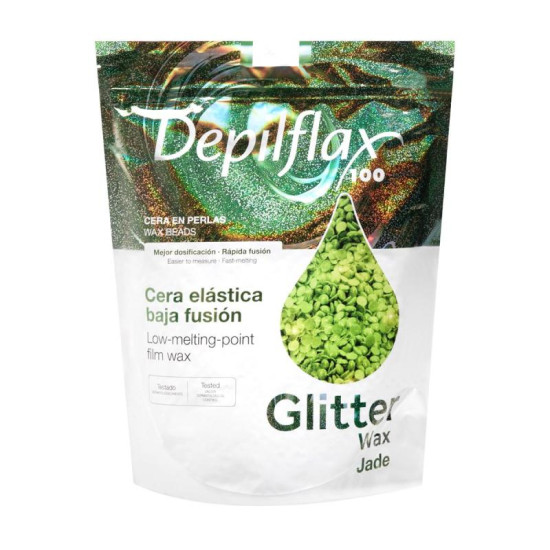 Elastický depilačný vosk s nízkym bodom topenia, perličkový jade Depilflax 100 1kg Elastický depilačný vosk s nízkym bodom topenia, perličkový jade Depilflax 100 1kg