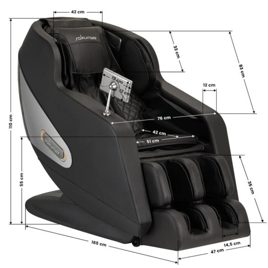 Masážne kreslo Sakura Comfort Plus 806 čierne Masážne kreslo Sakura Comfort Plus 806 čierne