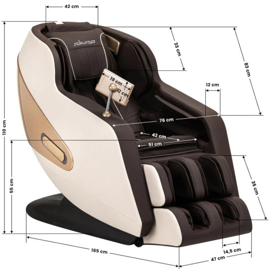 Masážne kreslo Sakura Comfort Plus 806 hnedé Masážne kreslo Sakura Comfort Plus 806 hnedé