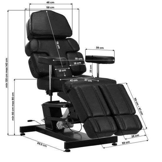 Elektrické tetovacie kreslo Pro Ink 3710 Elektrické tetovacie kreslo Pro Ink 3710