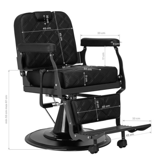 Barberské kreslo Carlos čierne Barberské kreslo Carlos čierne
