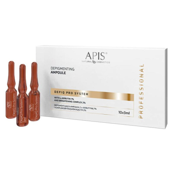 APIS DEPIQ PRO Depigmentačné ampuky darbutinem 1% a zesvetlujícim komplexom 2% 10 x 3 ml APIS DEPIQ PRO Depigmentačné ampuky darbutinem 1% a zesvetlujícim komplexom 2% 10 x 3 ml