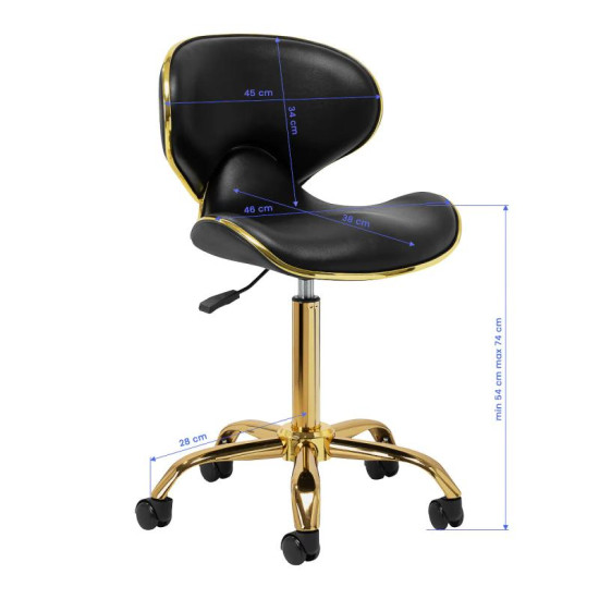 Kozmetická stolička Gabbiano Q-4599G čierna Kozmetická stolička Gabbiano Q-4599G čierna