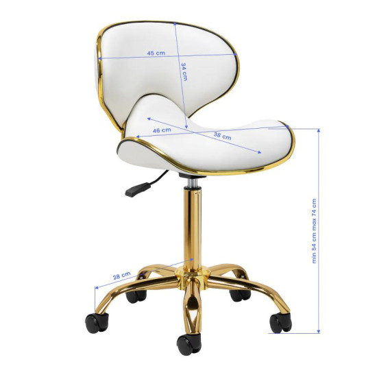 Kozmetická stolička Gabbiano Q-4599G biela Kozmetická stolička Gabbiano Q-4599G biela