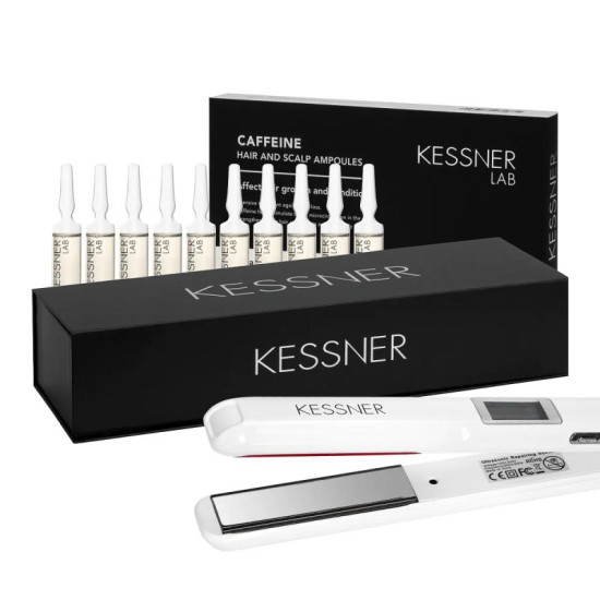 Sada na starostlivosť o vlasy žehlička Kessner a kofeínové ampulky Kessner Lab 10 x 10 ml Sada na starostlivosť o vlasy žehlička Kessner a kofeínové ampulky Kessner Lab 10 x 10 ml