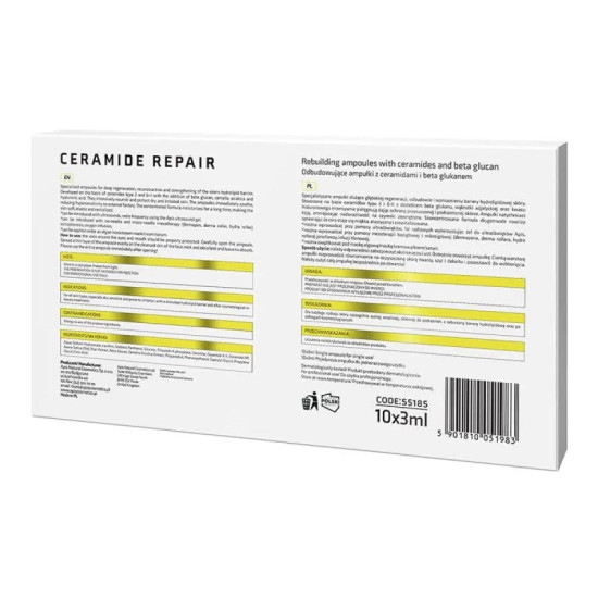 Apis CERAMIDE REPAIR Rekonštrukčné ampulky s ceramidmi a beta glukánmi 10 x 3 ml Apis CERAMIDE REPAIR Rekonštrukčné ampulky s ceramidmi a beta glukánmi 10 x 3 ml